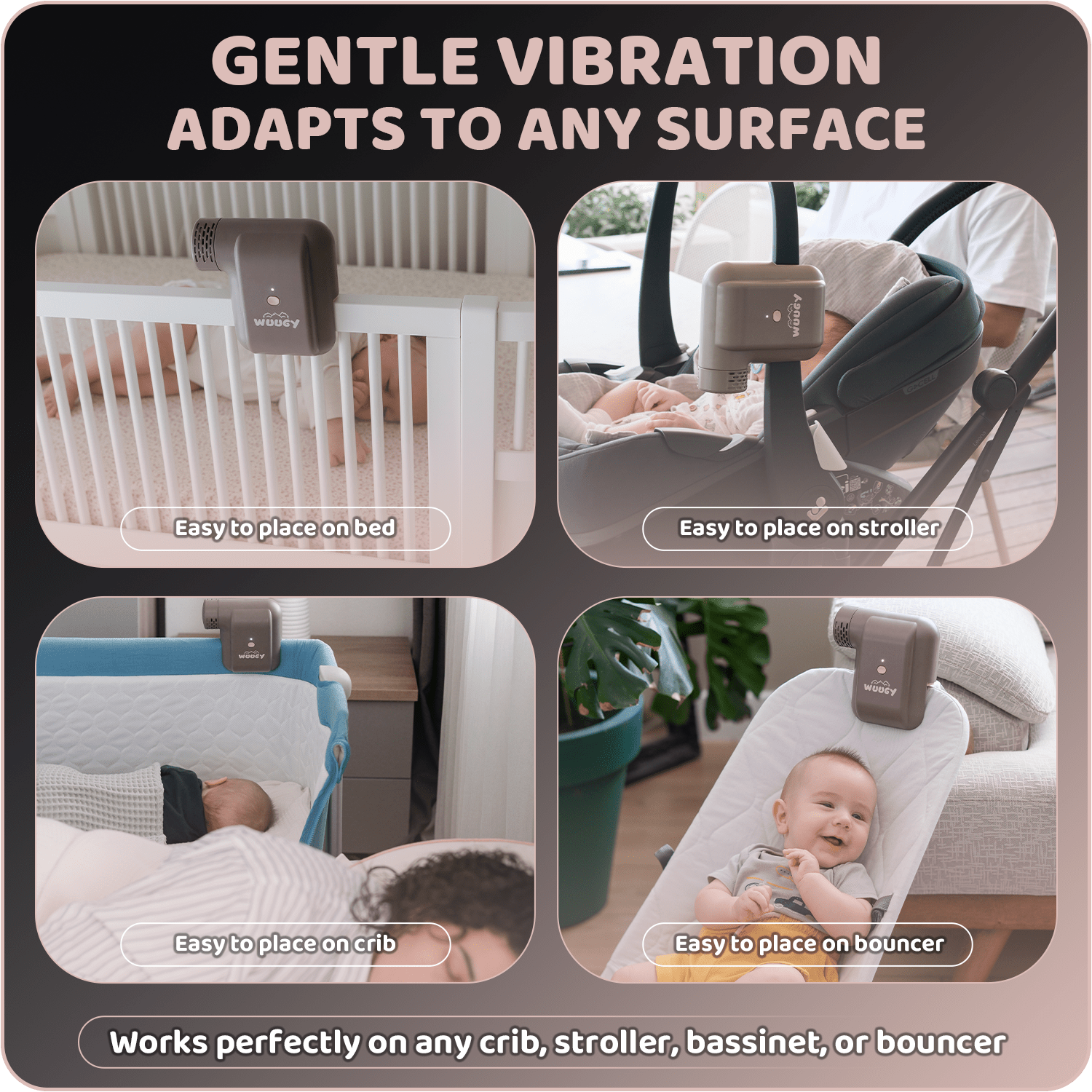 Wuugy Melody - 2025 Portable Smart Baby Sleep Assistant - Rhythmic Vibration, White Noise, Sleep Sounds & Air Filter