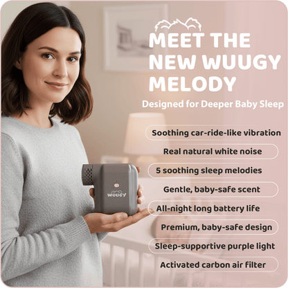 Wuugy Melody - 2025 Portable Smart Baby Sleep Assistant - Rhythmic Vibration, White Noise, Sleep Sounds & Air Filter